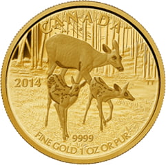 2014 Canada $200 White-Tailed Deer - Quietly Exploring Gold
